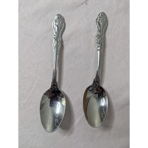 2 lot vintage Onieda Stainless 6" spoon replacement flatware flower floral